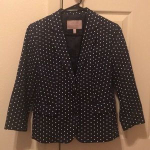 Banana Republic Navy & White Dot Blazer